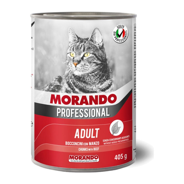 MORANDO bucati de conserve pentru pisici Professional Gatto  Manzo vita 405g