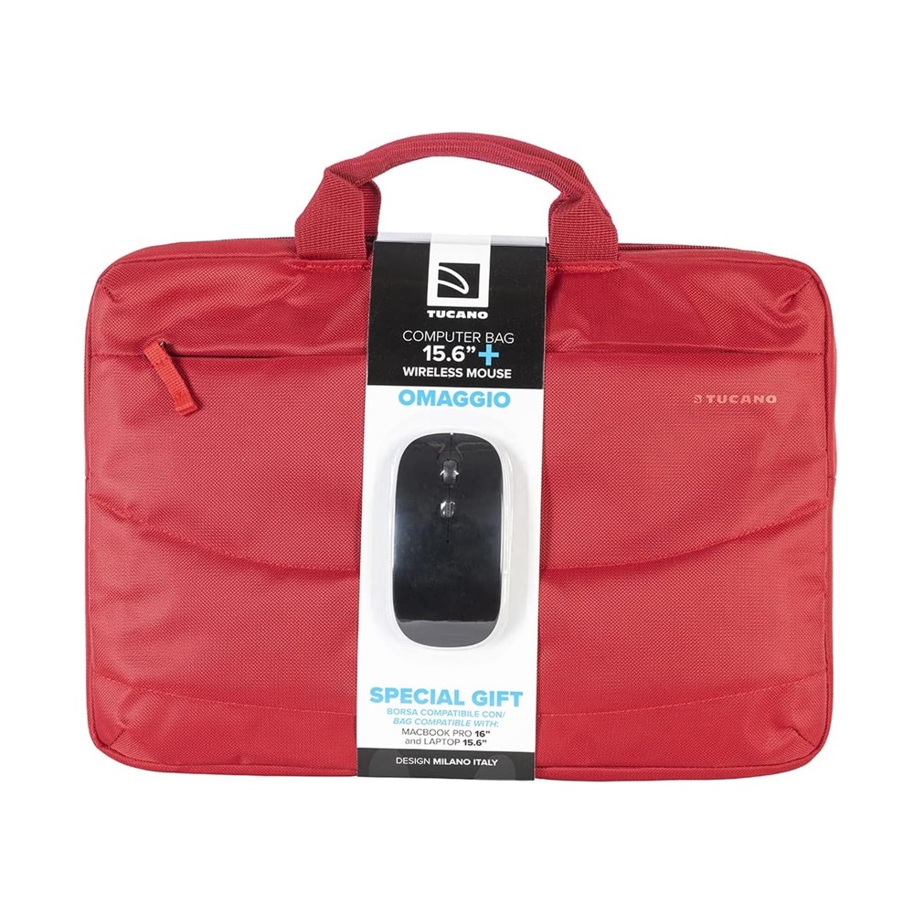 Geantă Tucano Idea 15.6" + Mouse wireless, Roșu