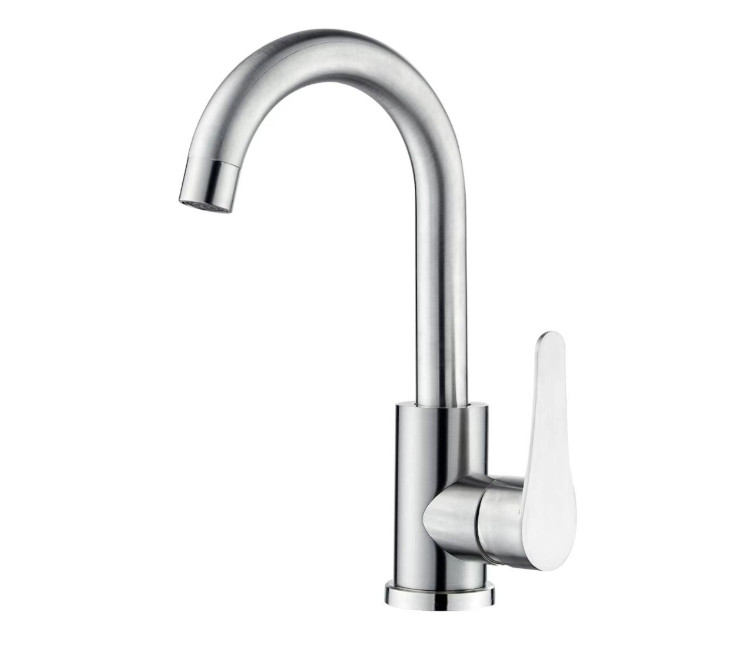 Baterie pentru lavoar WEZER EKO1D-17 Ø35 (inox satinat)
