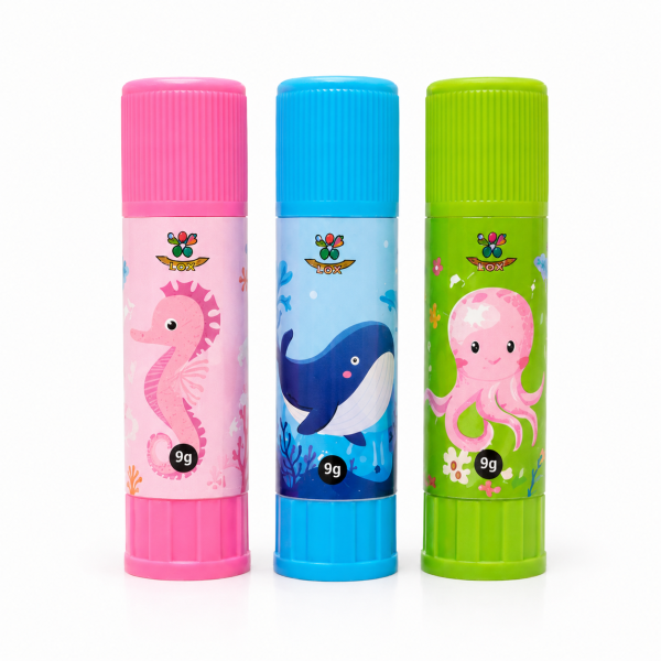 Lipici Uscat PVA, Set 3 Bucati x 9 g, Stick Adeziv pentru Hartie, Carton si Proiecte Creative, Non-Toxic