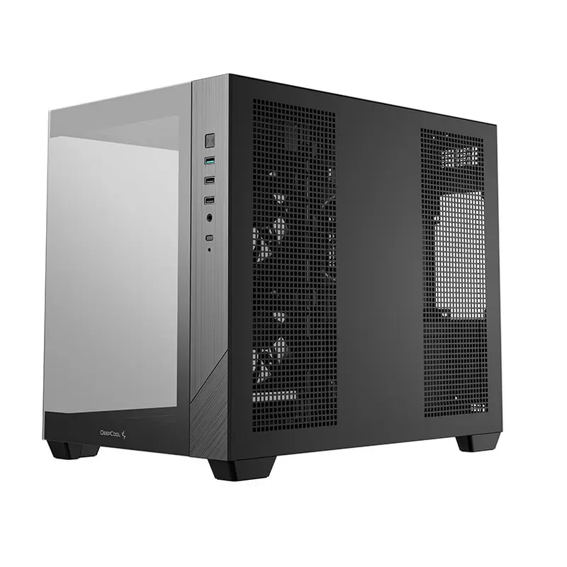 Carcasă PC Deepcool CG330 3F, Midi-Tower, Fără PSU, Negru