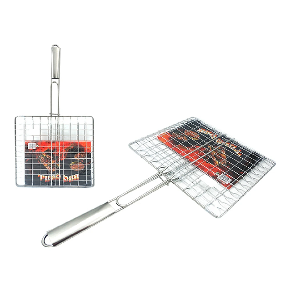 Plasa pentru gril BBQ 30X33cm, cu maner din metal
