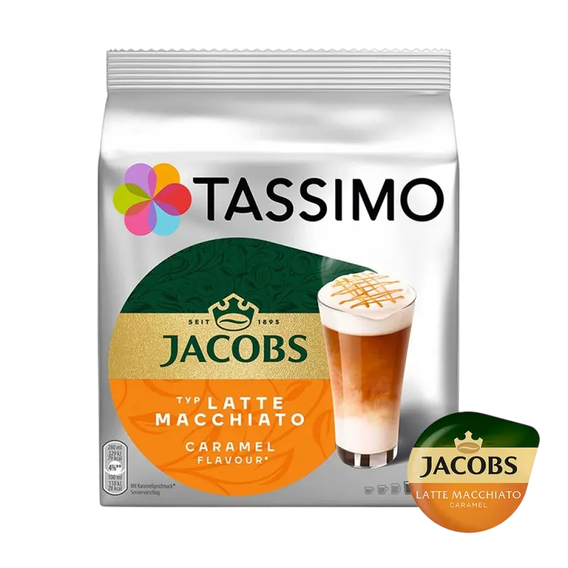 Cafea Jacobs Tassimo Latte Macchiato Caramel, 8 buc