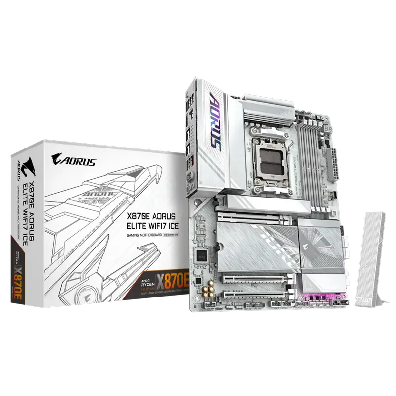 Placă de bază Gigabyte X870E A ELITE WF7 ICE, AM5, AMD X870E, ATX