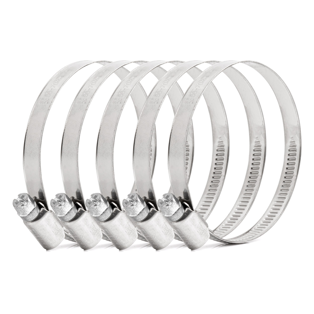 04589 Clema cu surub 5pcs. 50-70mm/9mm W2 metal