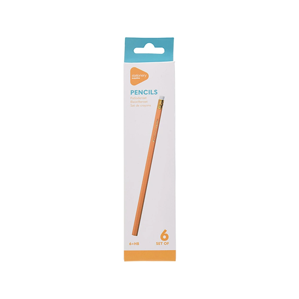Set creioane simple 6buc, 18cm cu radiera