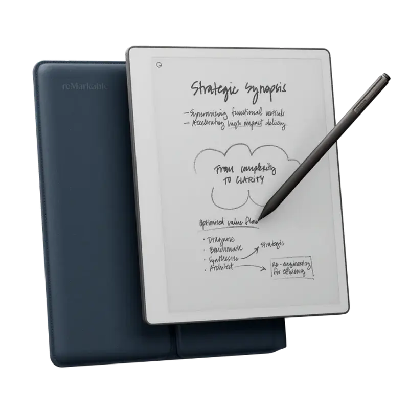 reMarkable Paper Pure 10.3" Bundle 2/32GB with Marker Plus Sleeve Folio, Ocean Blue