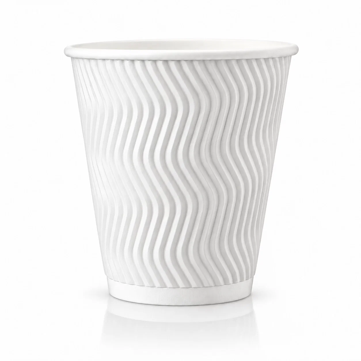 Pahar din hirtie Ripple S 10oz (300 ml) alb d90mm (25 buc)