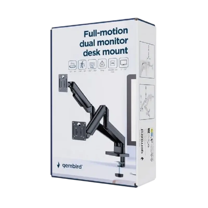 Suport birou pentru monitoare Gembird MA-DA2-06, Negru