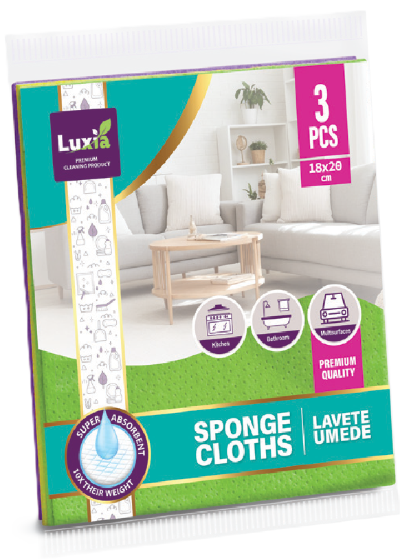 LUXIA Lavete umede Premium 3buc  18*20 cm.  LUX-4103  /24