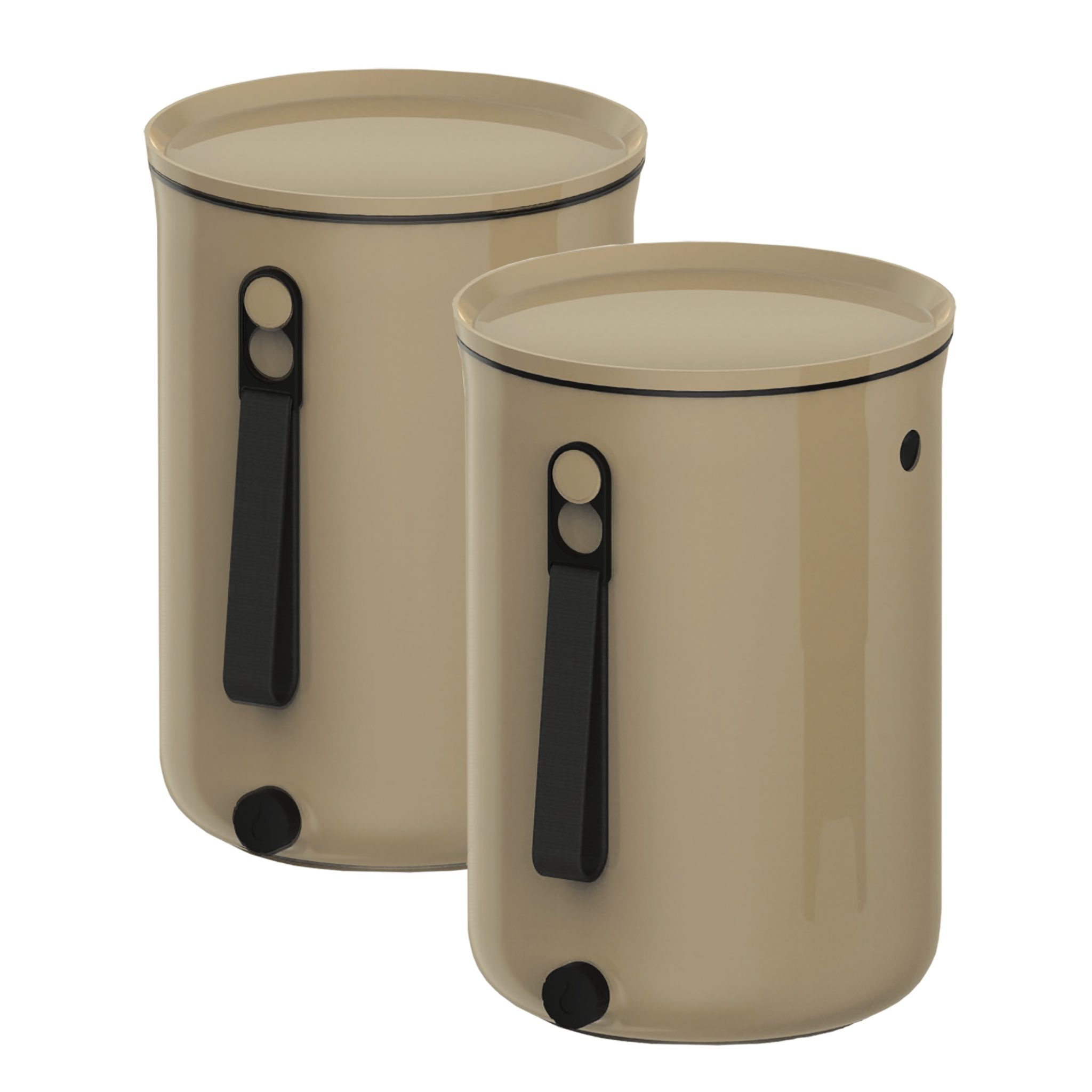 Set coșuri pentru compostare Bokashi Organko 2 Cappuccino, 9.6L x 2