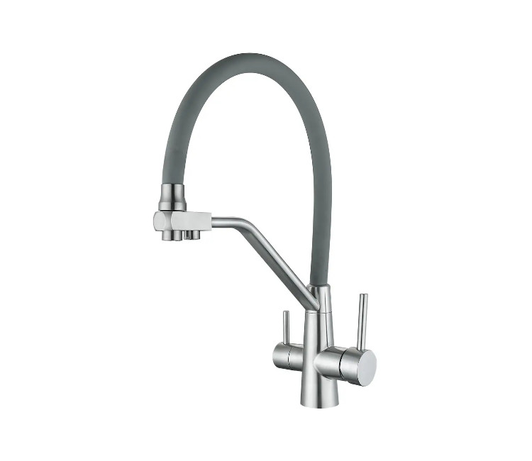 Baterie de bucătărie WEZER INX4A-08 – pipă flexibilă din silicon Ø35 (satin/gri)