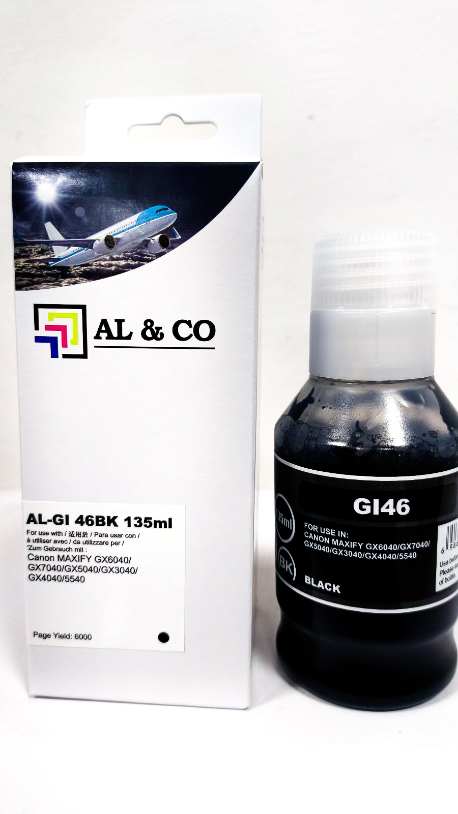 Cerneală Canon Premium compatibilă GI-46BK Black for MAXIFY GX3040/4040/5040/6040/7040 135ml