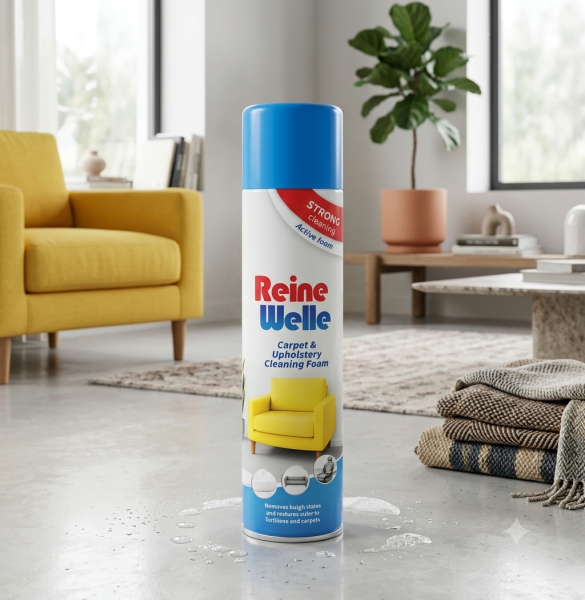 Spumă pentru curățarea covoarelor și tapițeriei «Reine Welle Carpet & Upholstery Cleaning Foam» 600 ml.