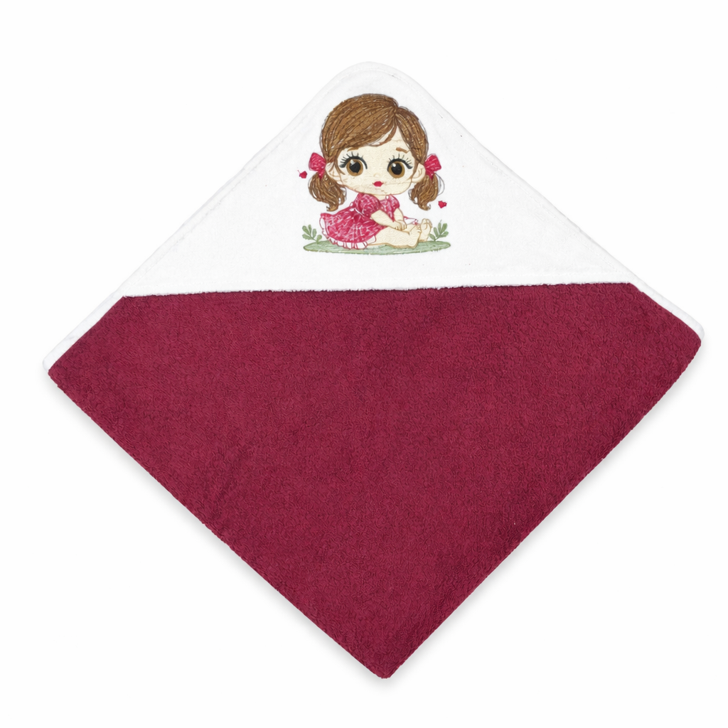Prosop cu gluga Bordo, 80*80 cm, Girl