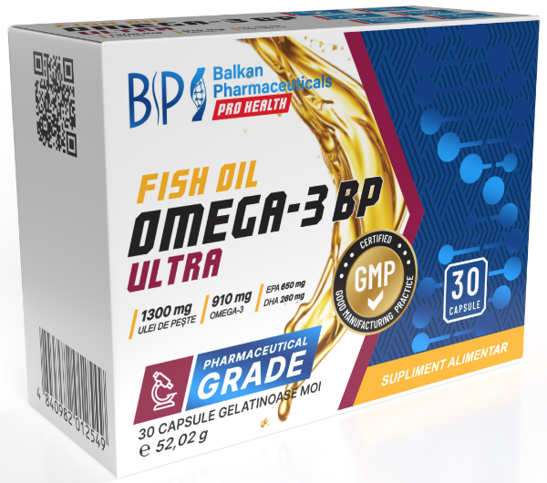 Omega-3 BP Ultra Fish Oil 1300 mg, 30 capsule moi | Balkan Pharmaceuticals
