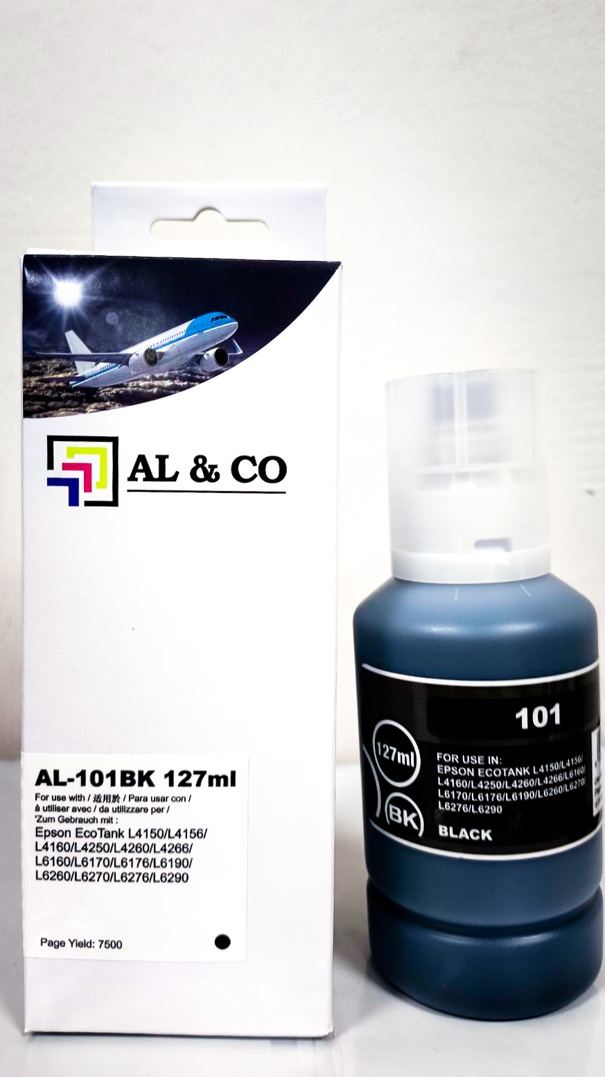 Cerneală Epson Premium compatibilă C13T03V14A 101 Black Pigment for L4150/ 4160/ 6160/ 6170/ 6190, 127ml