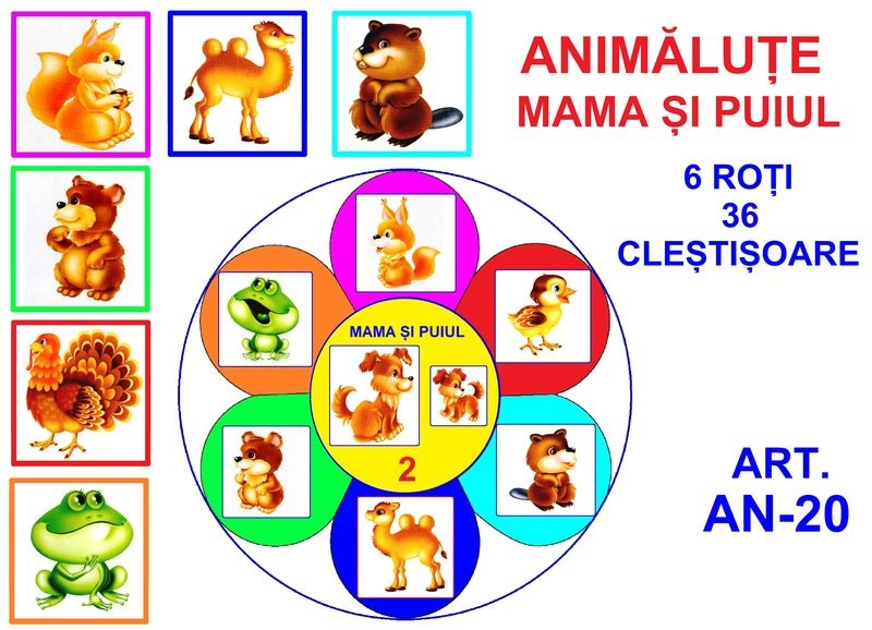 AN-20 Joc cu cleşte Animăluţe - Mama şi puiul