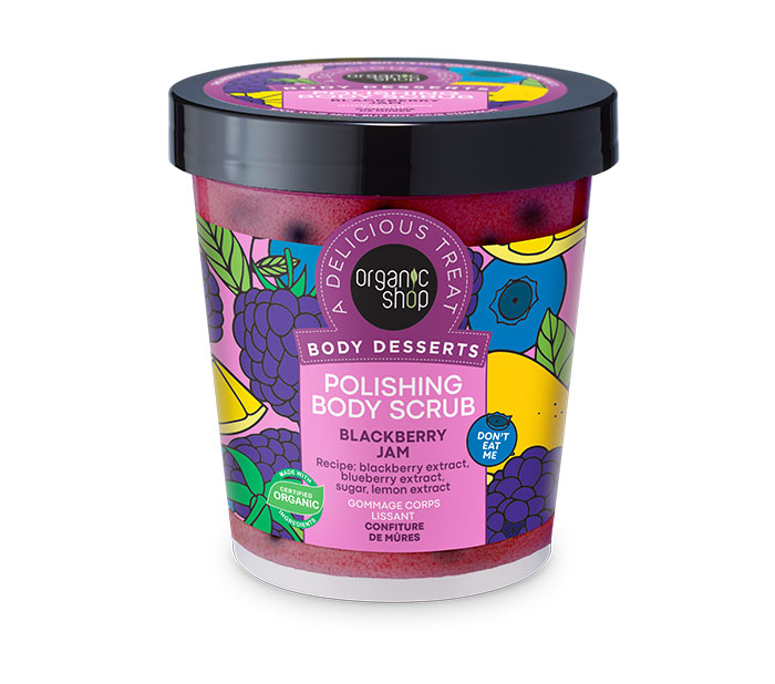 OS Body Desserts Scrub de lustruire pentru corp gem de mure, 450 ml