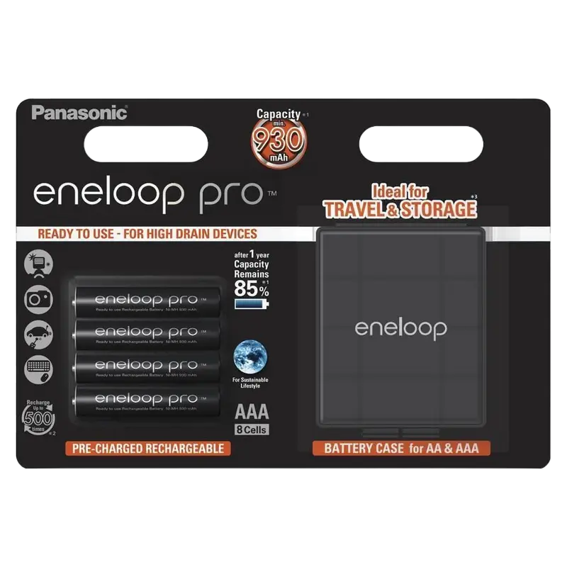 Baterii Panasonic BK-4HCDEC4CP, AAA, 930mAh, 4buc.