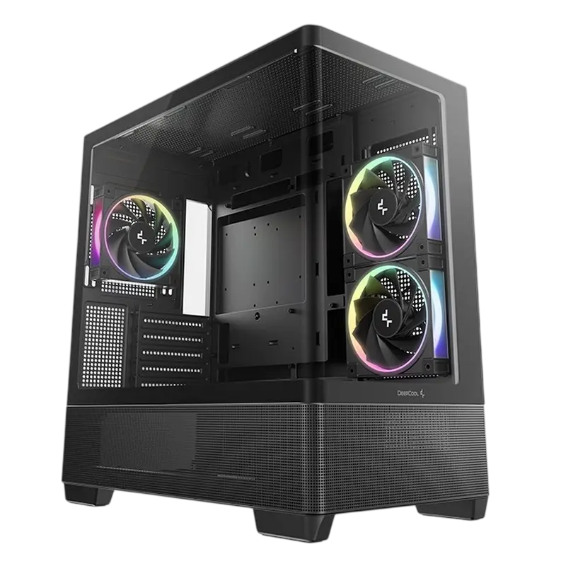Case mATX Deepcool CG380U 3F, w/o PSU,2x120side 1x120rear ARGB PWM, 2xUSB3.0, 1xTypeC, Curved-Glass