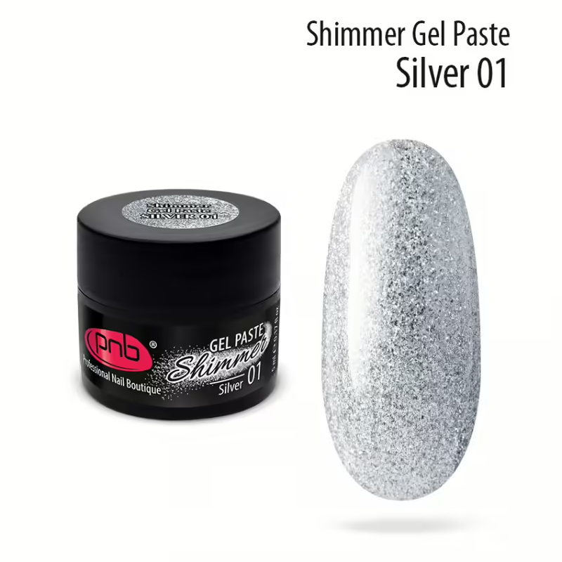 Shimmer Gel Paste 01 Silver 5 ml PNB UV/LED