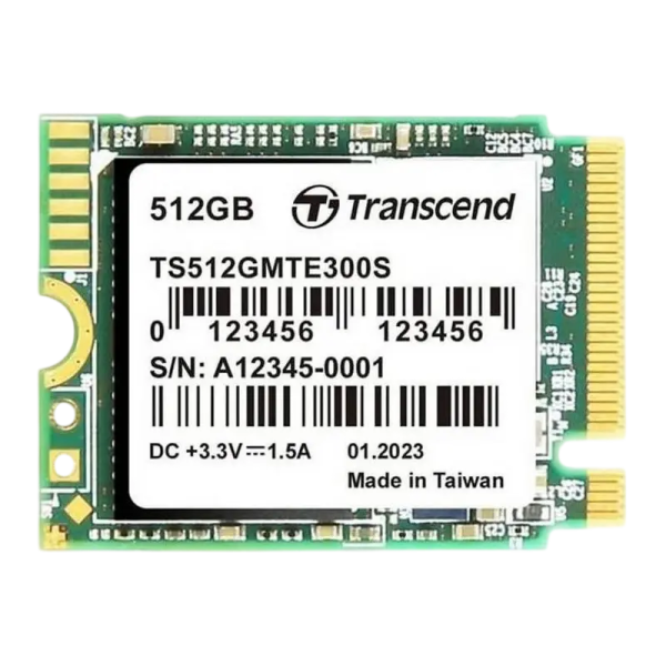 .M.2 NVMe SSD   512GB Transcend 300S [30mm, PCIe 3.0 x4, R/W:2000/1100MB/s, 90/190K IOPS, 200TBW]