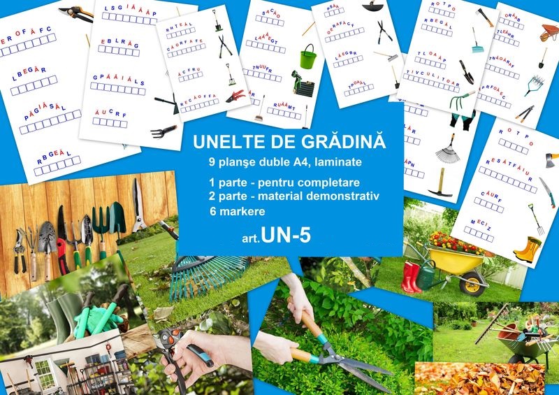 UN-5 Joc Unelte de grădină - planşe A4