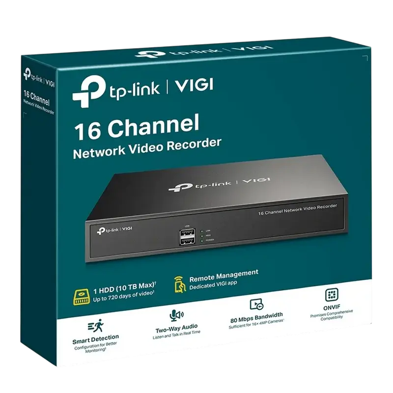 Înregistrator video TP-LINK VIGI NVR1016H, Negru