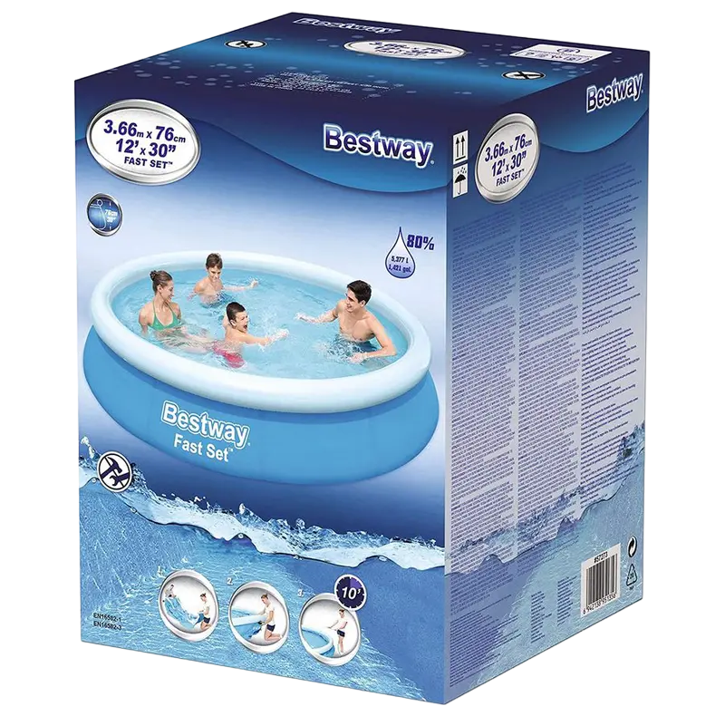 Piscină gonflabilă Bestway Fast Set, 6050L, Albastru/Alb, 57273