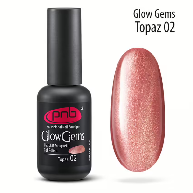 Magnetic Gel Polish Glow Gems PNB 02 , 8м UV/LED