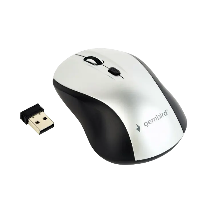 Mouse Wireless Gembird MUSW-4B-02-BS, Negru/Argintiu