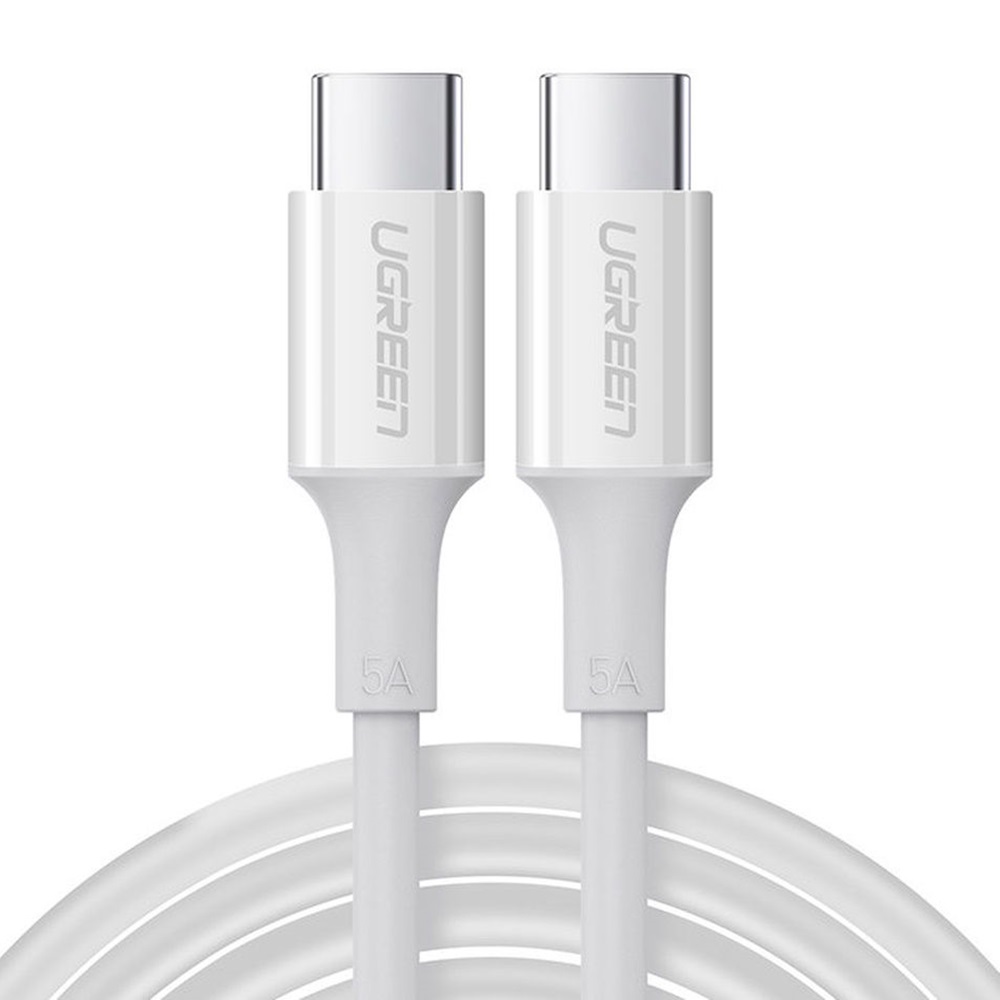 Cablu UGREEN USB-C 2.0 la USB-C 2.0, 5A, 100W, 2m, Alb | US300