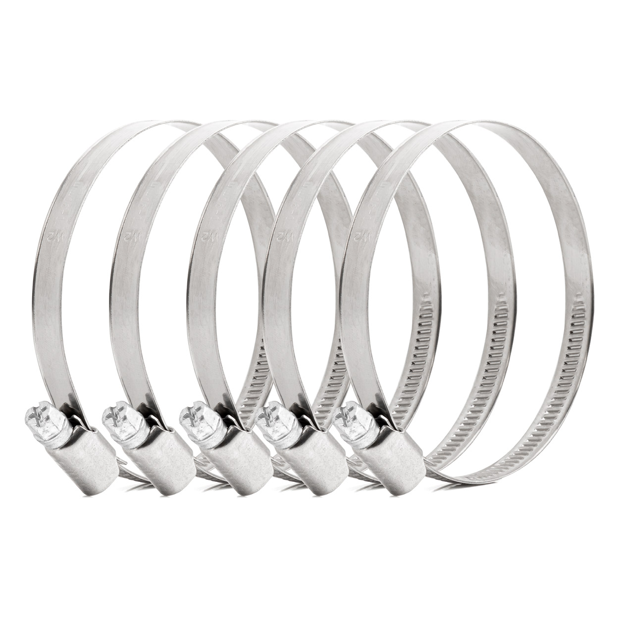 04591 Clema cu surub 5pcs. 70-90mm/9mm W2 metal