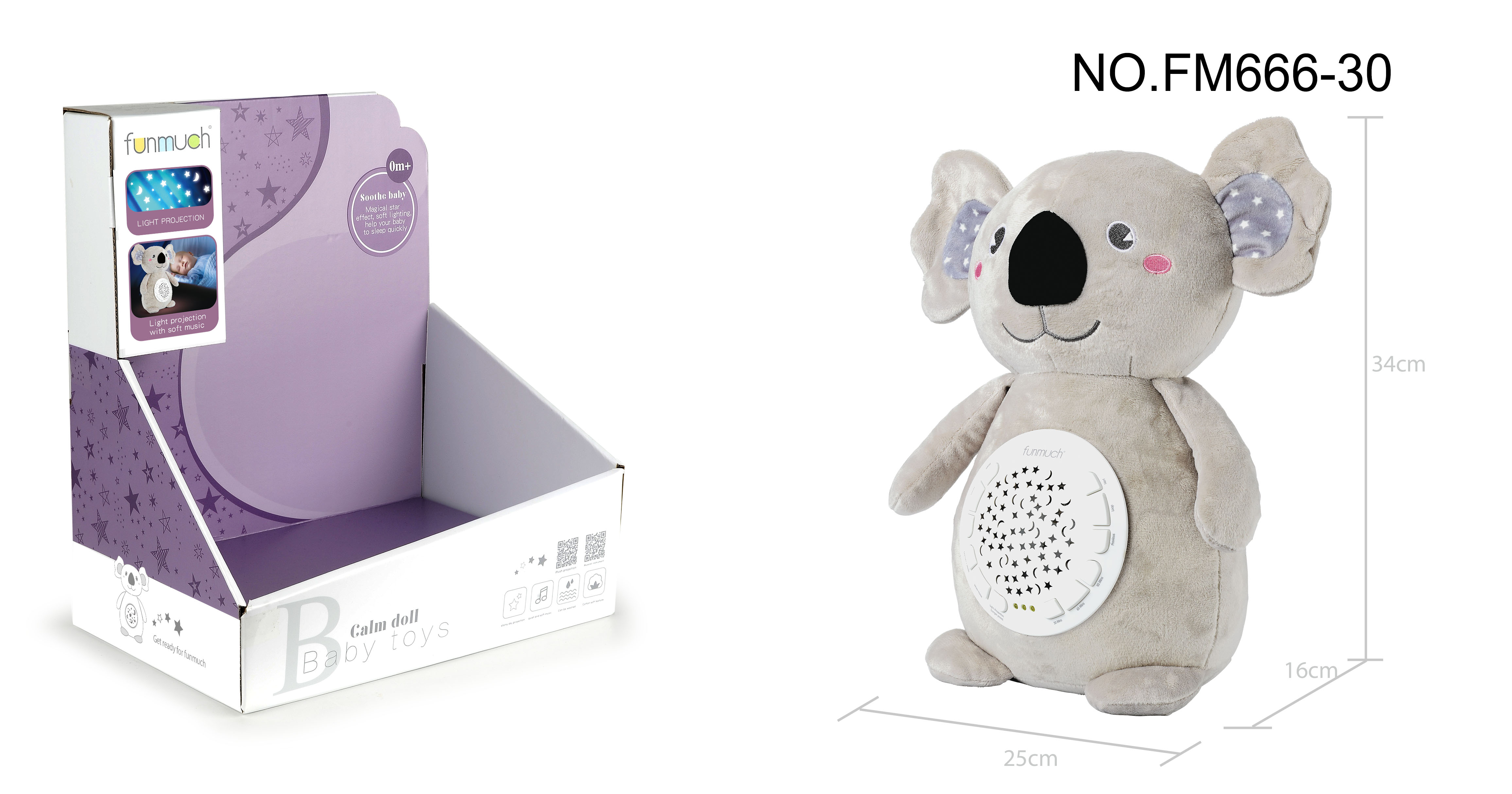 Jucărie interactivă de pluș și proiector "Koala Bear" (3 în 1)