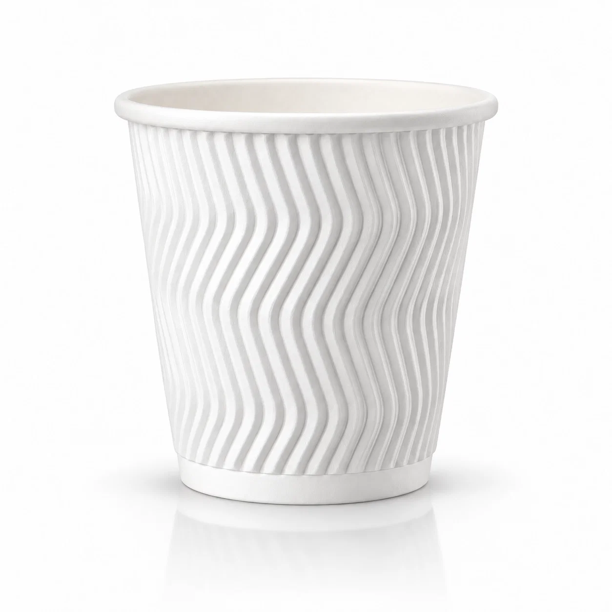 Pahar din hirtie Ripple S 7oz (210 ml) alb d73mm (25 buc)