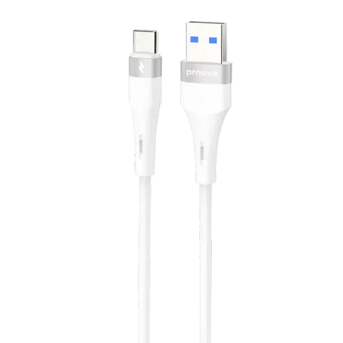 Cablu USB (Type-C), Proove Light Silicone Plus USB to Type-C 3A (1m), White