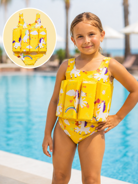 Costum de baie pentru copii cu elemente de flotabilitate
