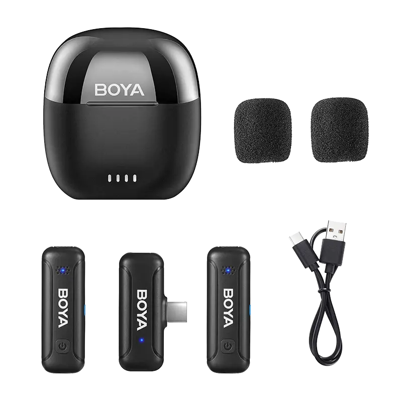 Microfon portabil pentru înregistrare vocală Boya BY-WM3T-U2, Fără fir, Negru