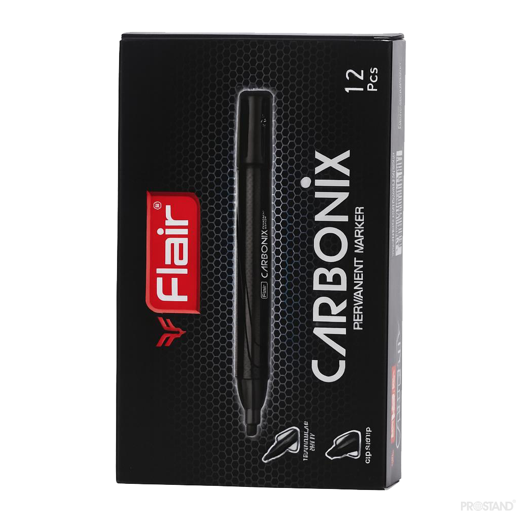 Marker permanent triunghi FLAIR Carbonix 1386 1/12/720 negru
