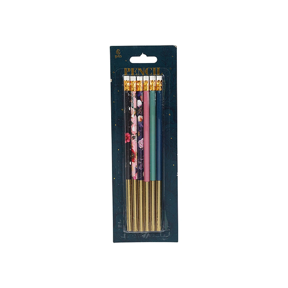 Set creioane simple 6 buc Free&Easy cu radiera