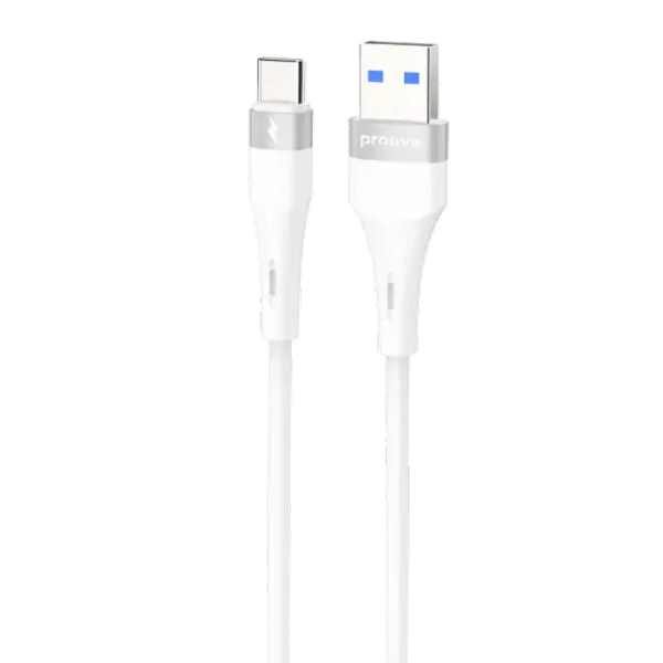 Cablu USB (Type-C), Proove Light Silicone Plus USB to Type-C 3A (1m), White