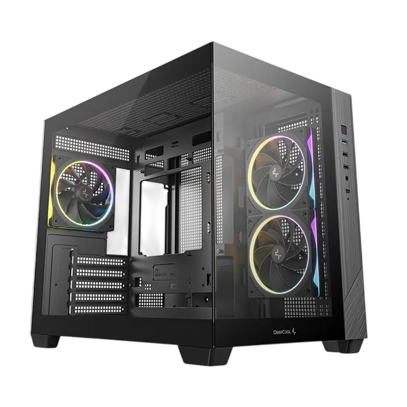 Carcasă PC Deepcool CG330 3F, Midi-Tower, Fără PSU, Negru