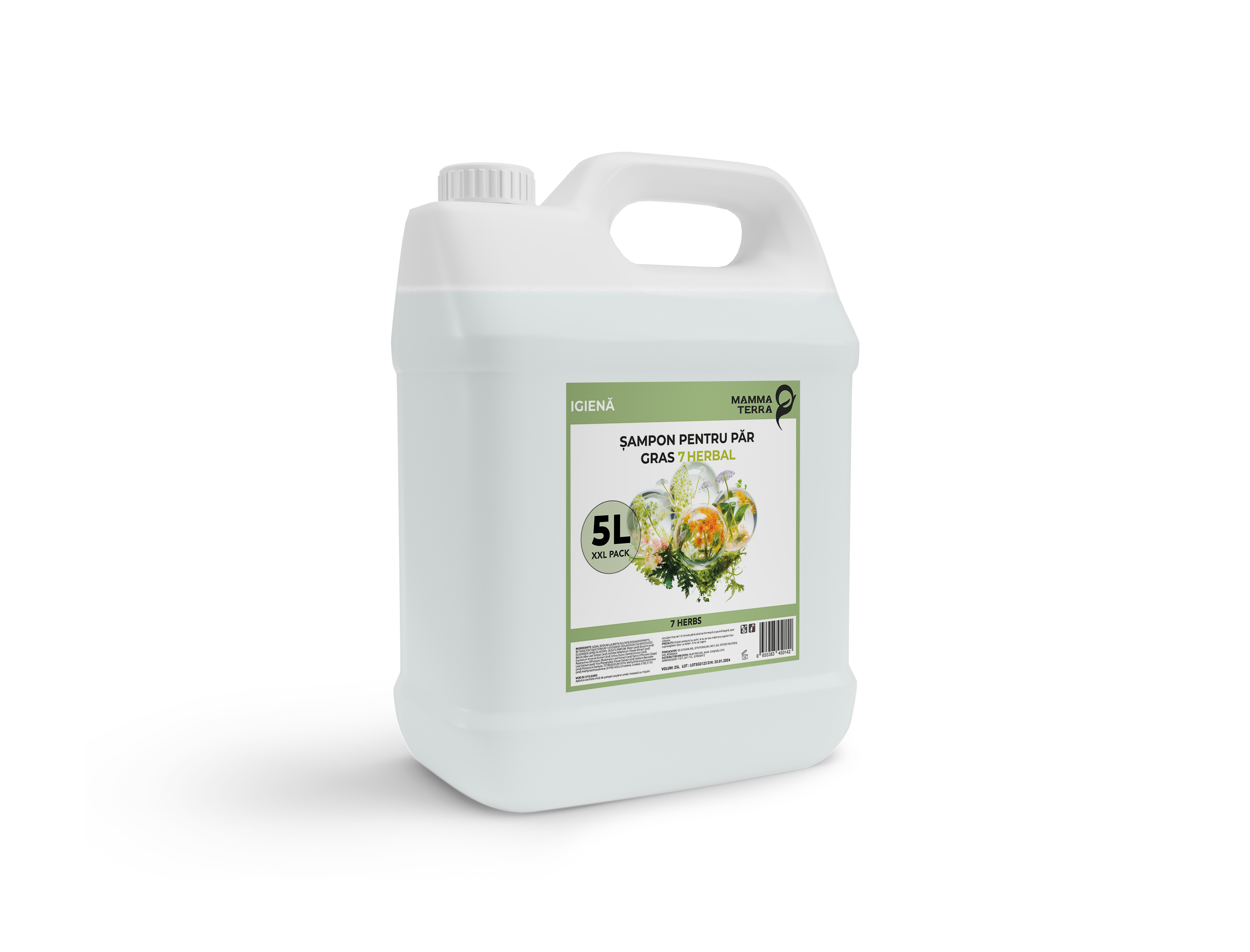 Șampon pentru păr gras 7 Herbal 5L