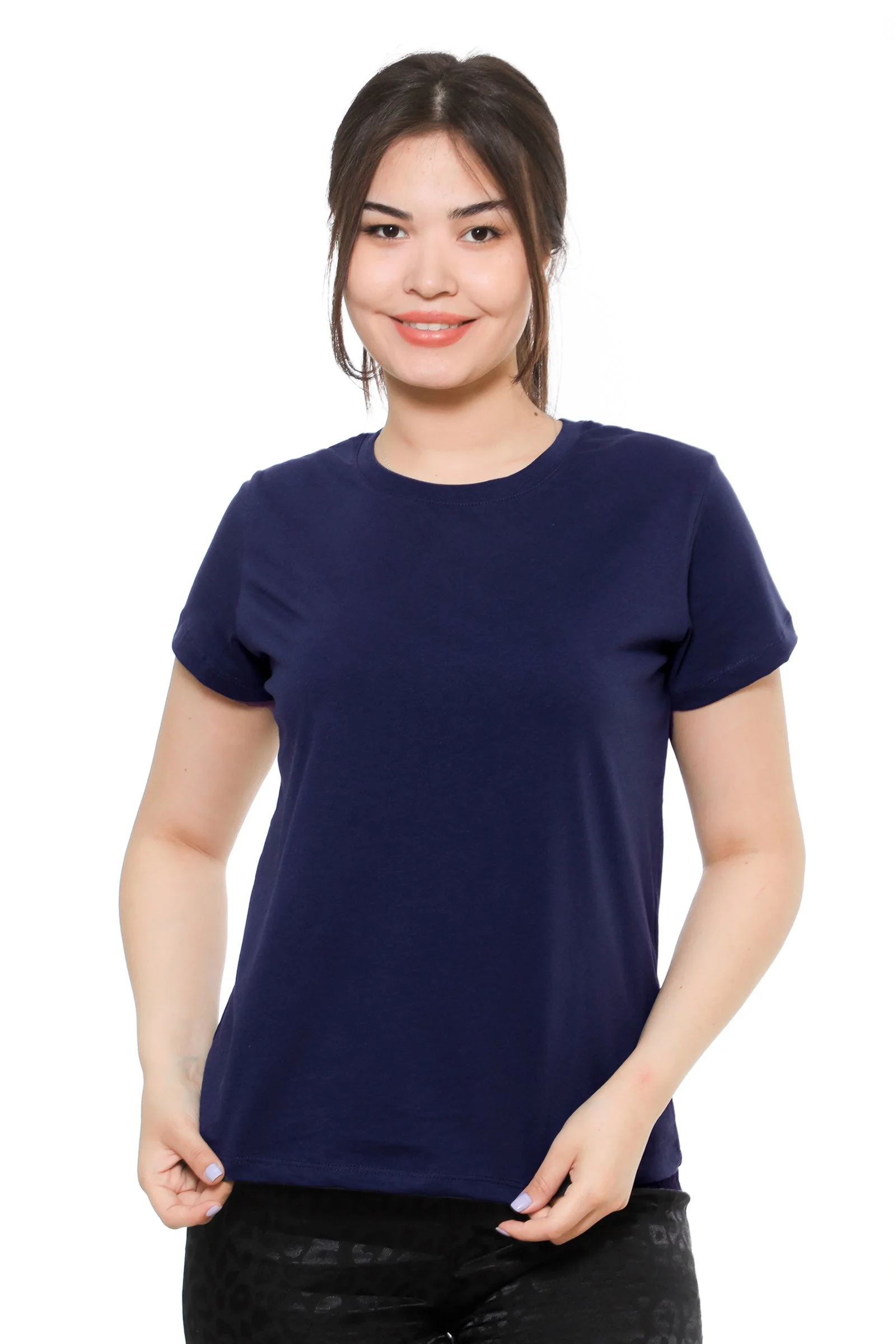Tricou damă uniton cu decolteu rotund din bumbac