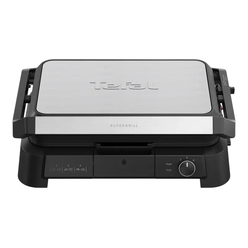Grătar electric Tefal GC520DE0, 2200W, Negru | Oțel inoxidabil