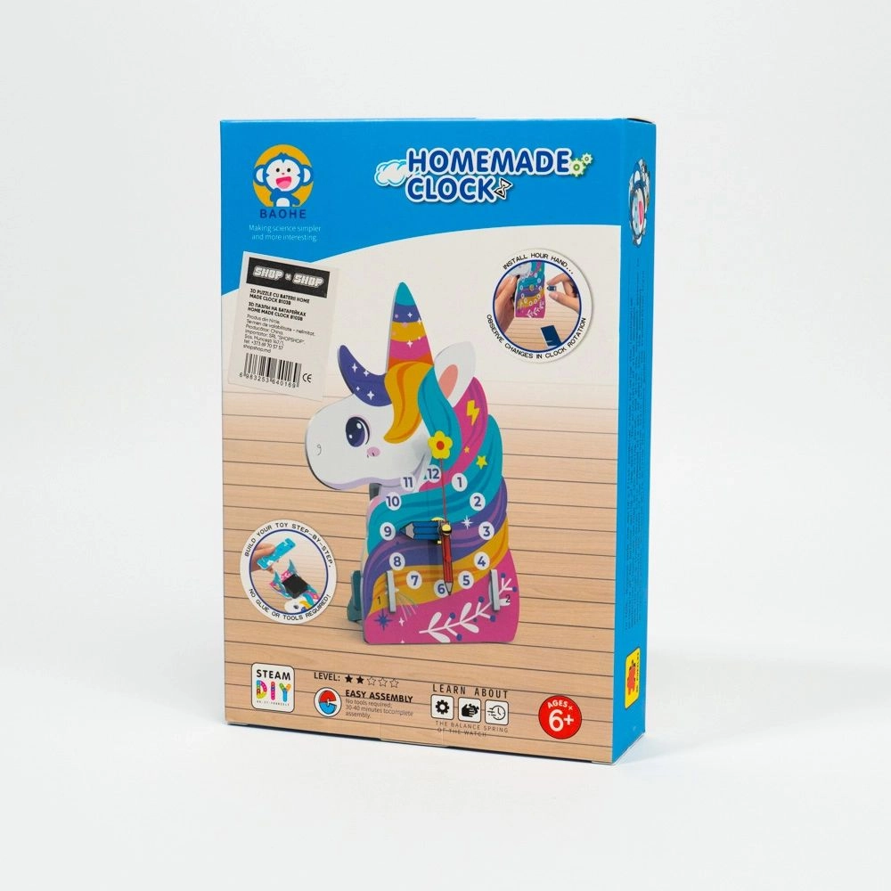 Puzzle 3D cu baterii Home made Clock B103B
