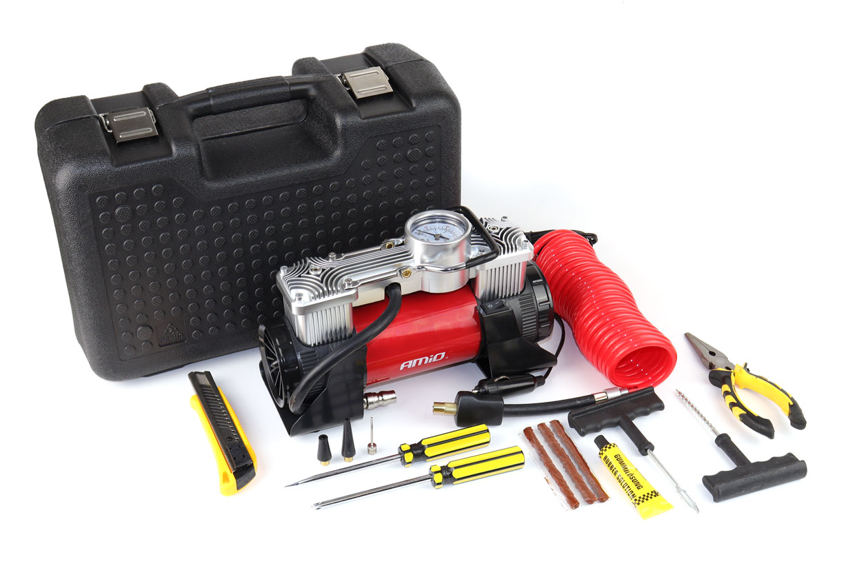 02640 Compresor de aer auto 2cylinders 12V HQ with repair kit ACOMP-18