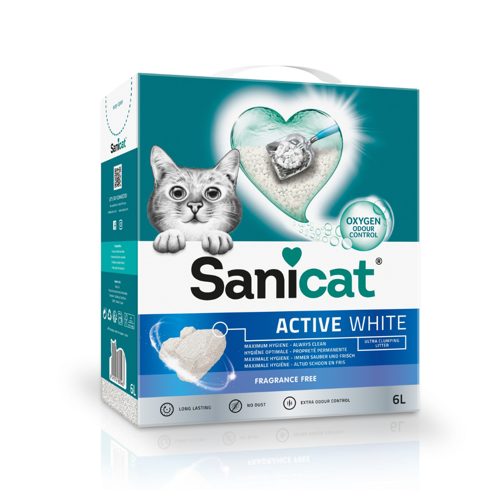 SANICAT ACTIVE WHITE 10 L, așternut pentru litiere