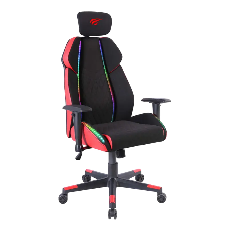 Scaun Gaming Havit GC938, PU Piele, Negru | Roșu